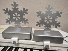 Lot 2 Snowflake Christmas Stocking Holders Silver Wondershop set metal target