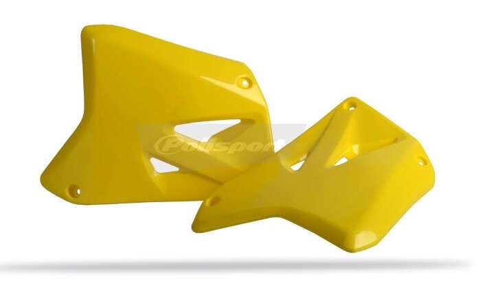 Ouïes radiateur Polisport jaune plastique Suzuki RM 250 2001 2002 2003 2004 2005 2006 2007 2008