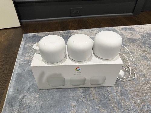 Google Nest 3 Pack Wi-Fi Mesh Router H2D And Two Points H2E - All White