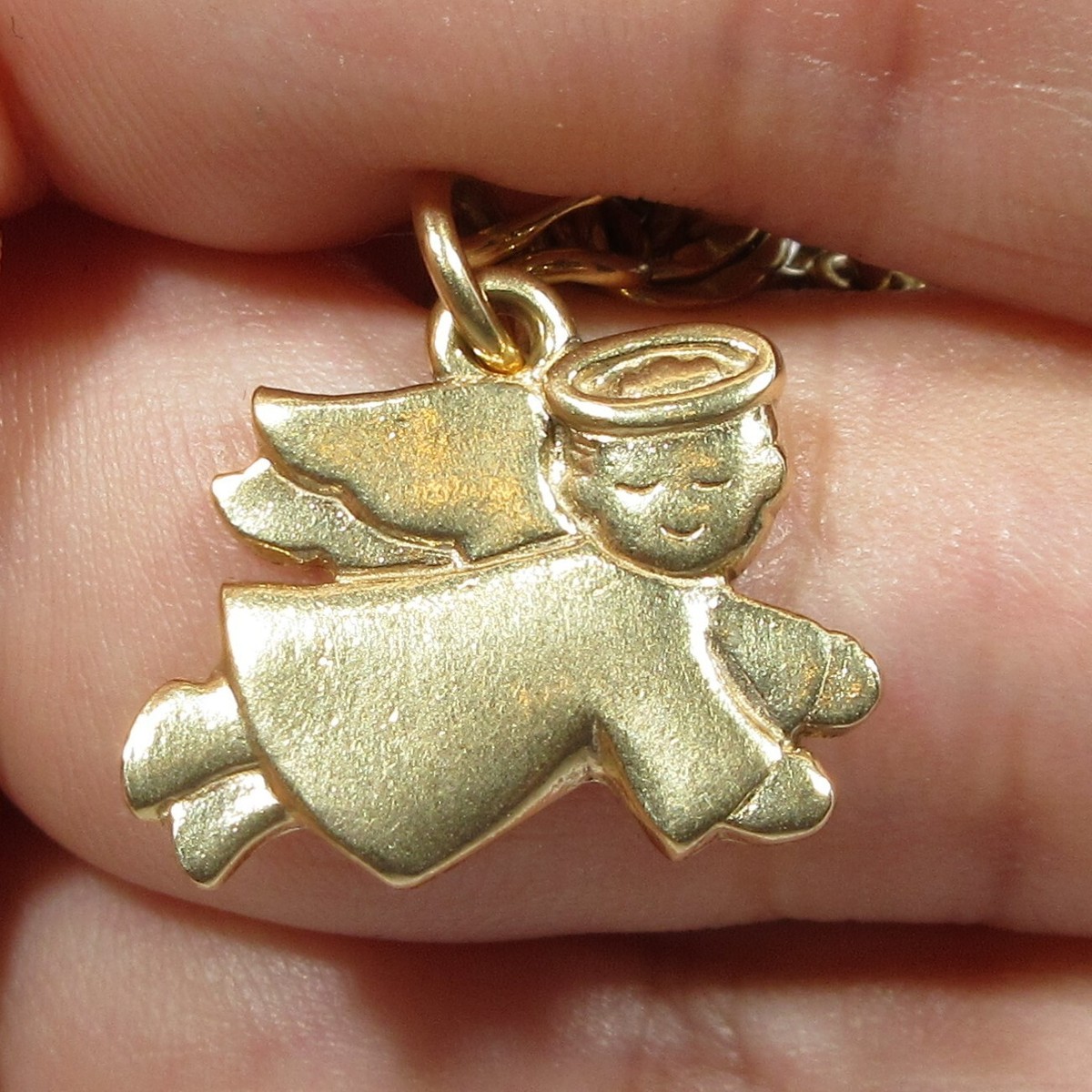James Avery14Kイエローゴールドフルーリークロス難アリ James Avery 14K Gold Baby Angel Charm - Rare Retired & Hard