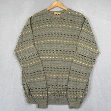 Vintage Tricots St Raphael Sweater Mens XL Green Classic Grandpa Rayon Blend USA