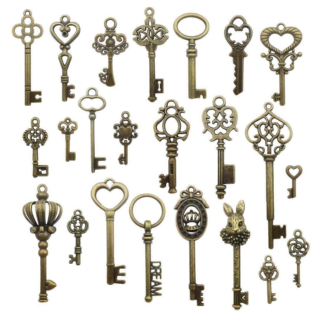 Vintage Skeleton Key Set 46pcs Antique Bronze Style | eBay