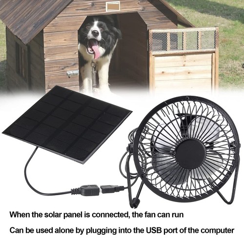 5W Mini Solar Panel Powered USB Cooling Iron Fan Power Bank Fan For Home MU - Picture 4 of 24
