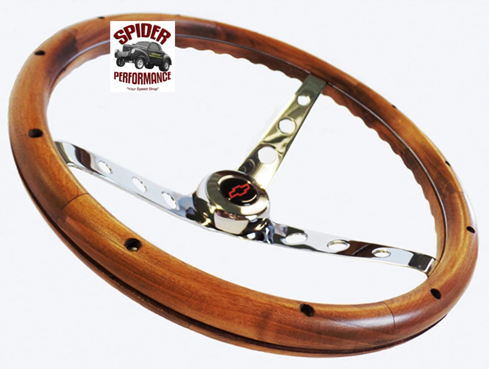 74-79 Blazer Chevrolet pickup wood steering wheel RED BOWTIE 15" CLASSIC WALNUT - Изображение 2 из 4