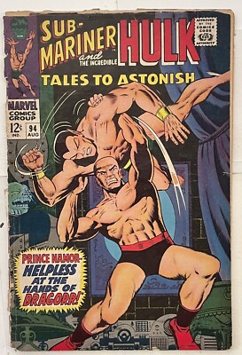 Tales to Astonish #94 -MARVEL COMICS -1967 **COVER UNATTACHED SEE PICS**