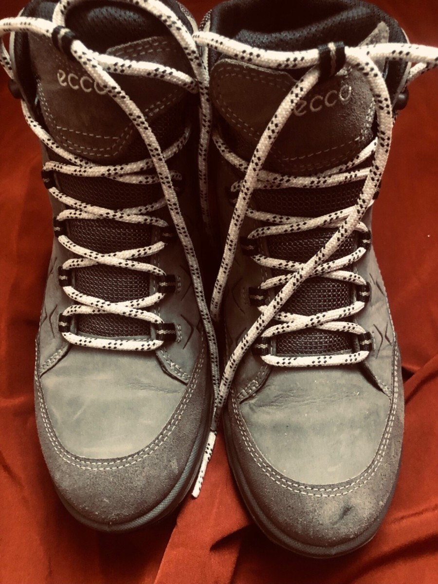 Ecco Ulterra GTX Mens Womens Light Grey Leather Hiking Ankle Boots