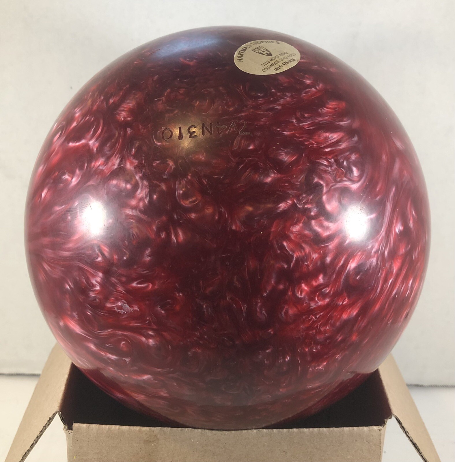 UNDRILLED Vintage Lady Ebonite Bowling Ball Urethane Gyro I Red Rose
