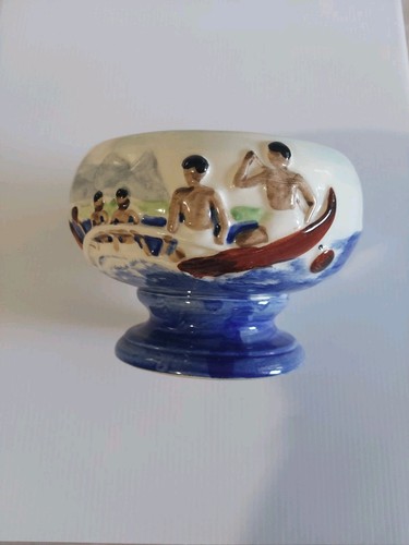 Johnny Quong's Hawaiian Outrigger Footed Tiki Bowl Salt Lake City