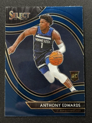 Anthony Edwards 2020-21 Panini Select RC Courtside Blue Prizm #300