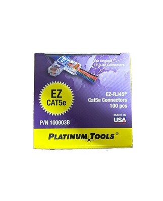 Platinum Tools EZ-RJ45 Cat5e Connector 100003B 100 Piece Box