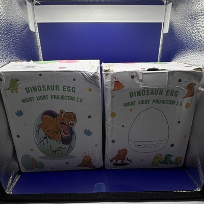 Dinosaur Egg Night Light Projector 2.0 White Dinosaurs Kids Indoor (2 Units)