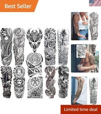 Versatile 11 Sheets Maori Temporary Full Sleeve Tattoos - Perfect for Events