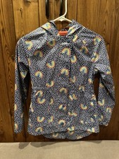 Cat and Jack Girls' Rain Jacket with Rainbow Size Medium 7/8, Hooded, Full Zip