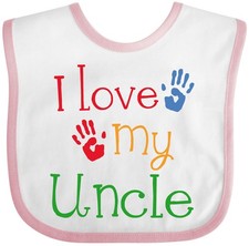 Inktastic I Love My Uncle Childs Baby Bib Niece Nephew Kids Handprints Clothing