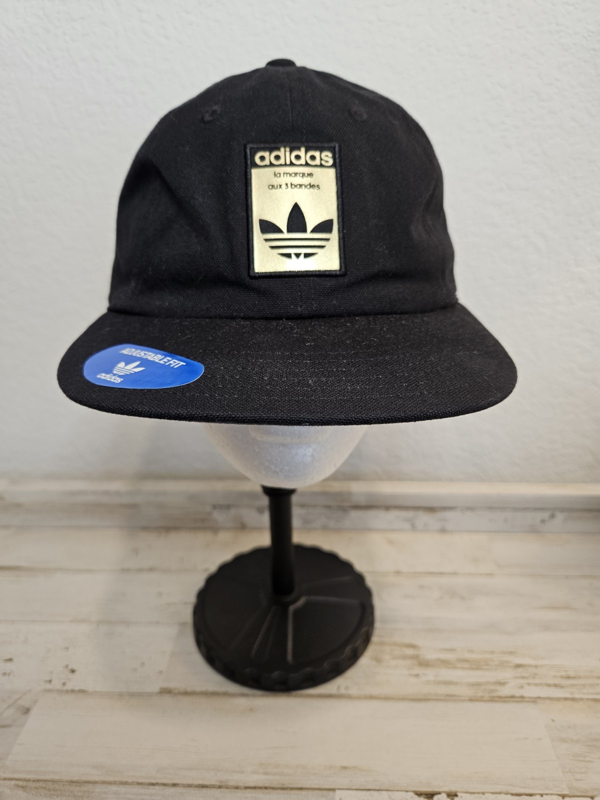 adidas Black Adjustable Baseball Cap Men's One Size Casual Classic Solid Hat