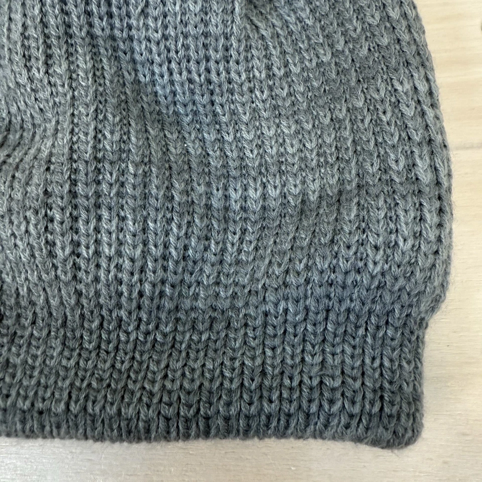 Free People Ribbed Slouch Beanie Gloomy Gray Winter Hat Womens OS - Image 3 of 4