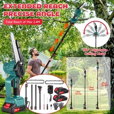 Branch Cutter Pruning Trimmer Long Reach Tree Pruner Pole Saw Cuttter 2 Batterie