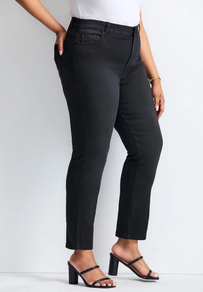 Avenue Women's Plus Size Butter Denim Straight Leg Jean - Image 4 of 4