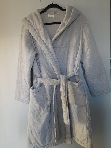 Matalan Grey Quilted Dressing Gown Size Medium