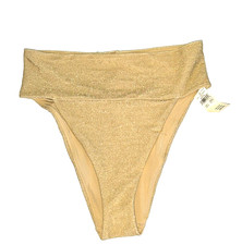 Aerie American Eagle Gold Glitter Swim Bathing Suit Bottoms NEW Large L 29.95