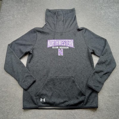 Northwestern Wildcats Hoodie Mens Large Gray NCAA Soccer Under Armour ColdGear