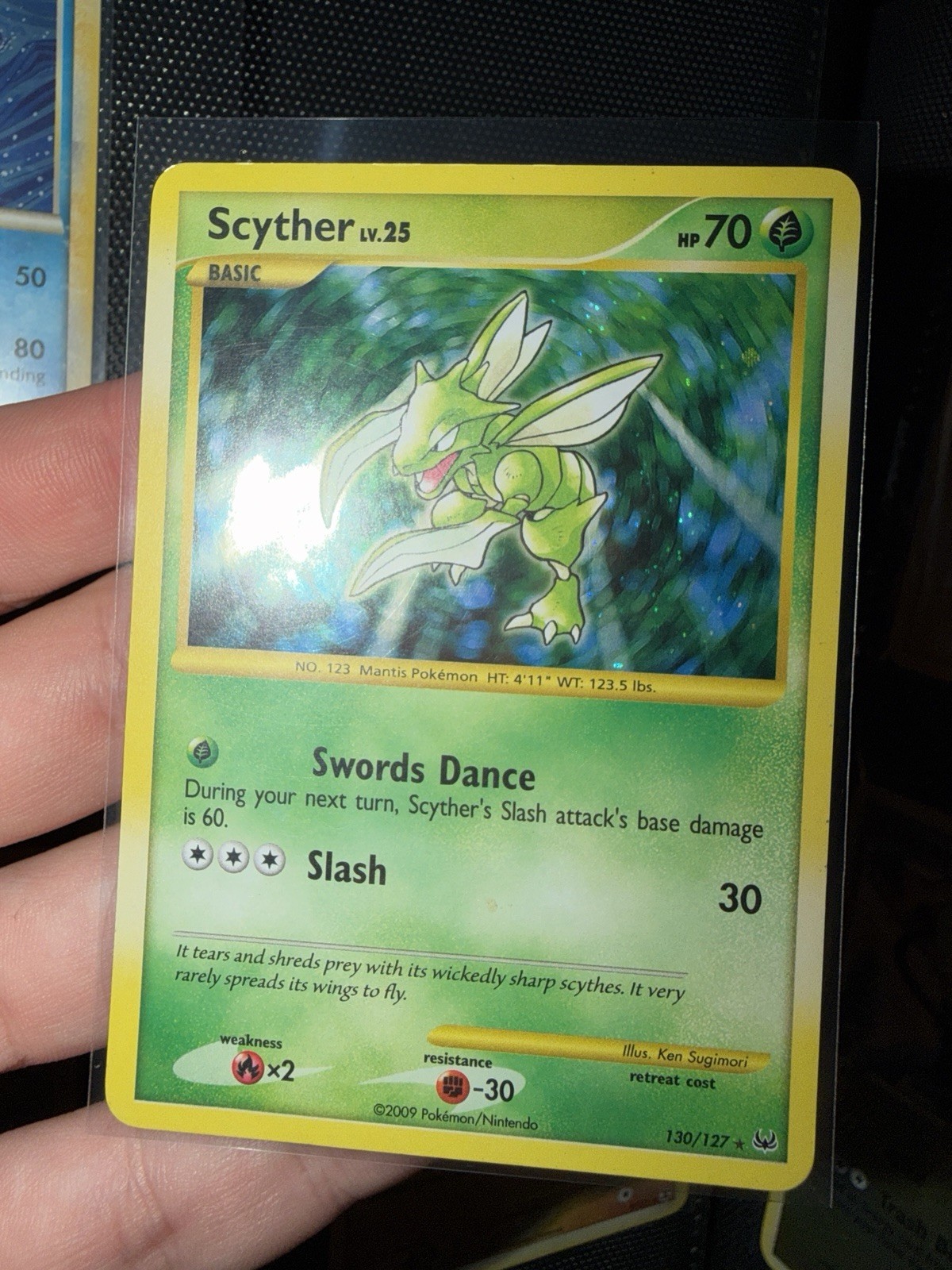 Scyther 130/127 Platinum Holo Secret Rare Pokemon TCG Near Mint NM