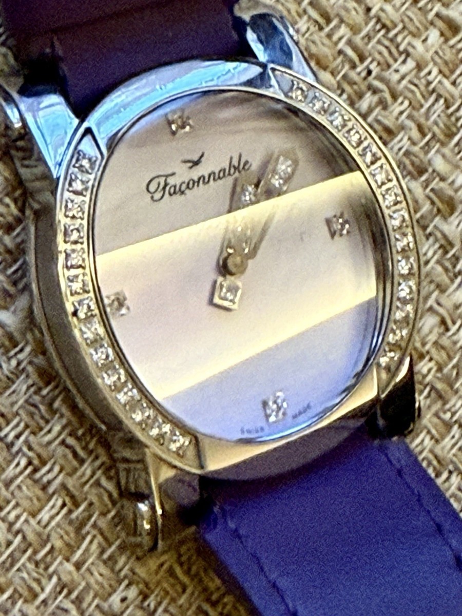 💎🟣💎 Ladies Rare Factory Diamonds Swiss Automatic Watch