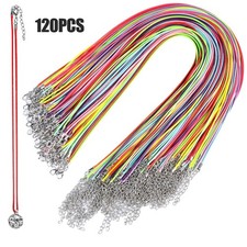 120x Necklace Cord Bulk Waxed Rope Adjustable Chain Jewelry Making Lobster Clasp