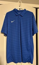 Nike Golf Dri-Fit Performance Polo Shirt Blue Stripe Men's Large- NWT