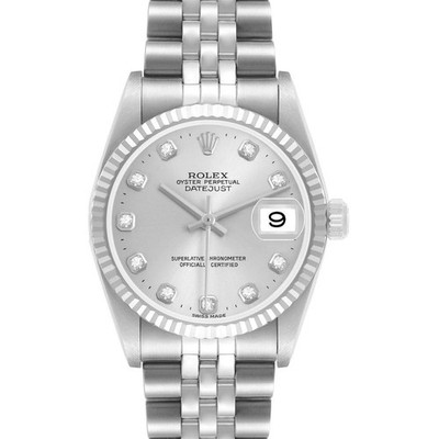 Rolex Datejust Midsize 31 Steel White Gold Diamond Watch 278274
