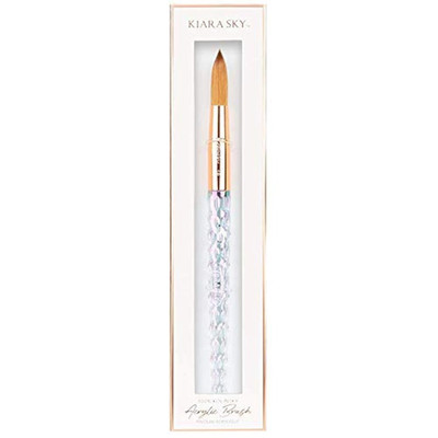 Kiara Sky Acrylic Brush 18 - Clear 100 Pure Kolinsky Crystal Cut Handle And