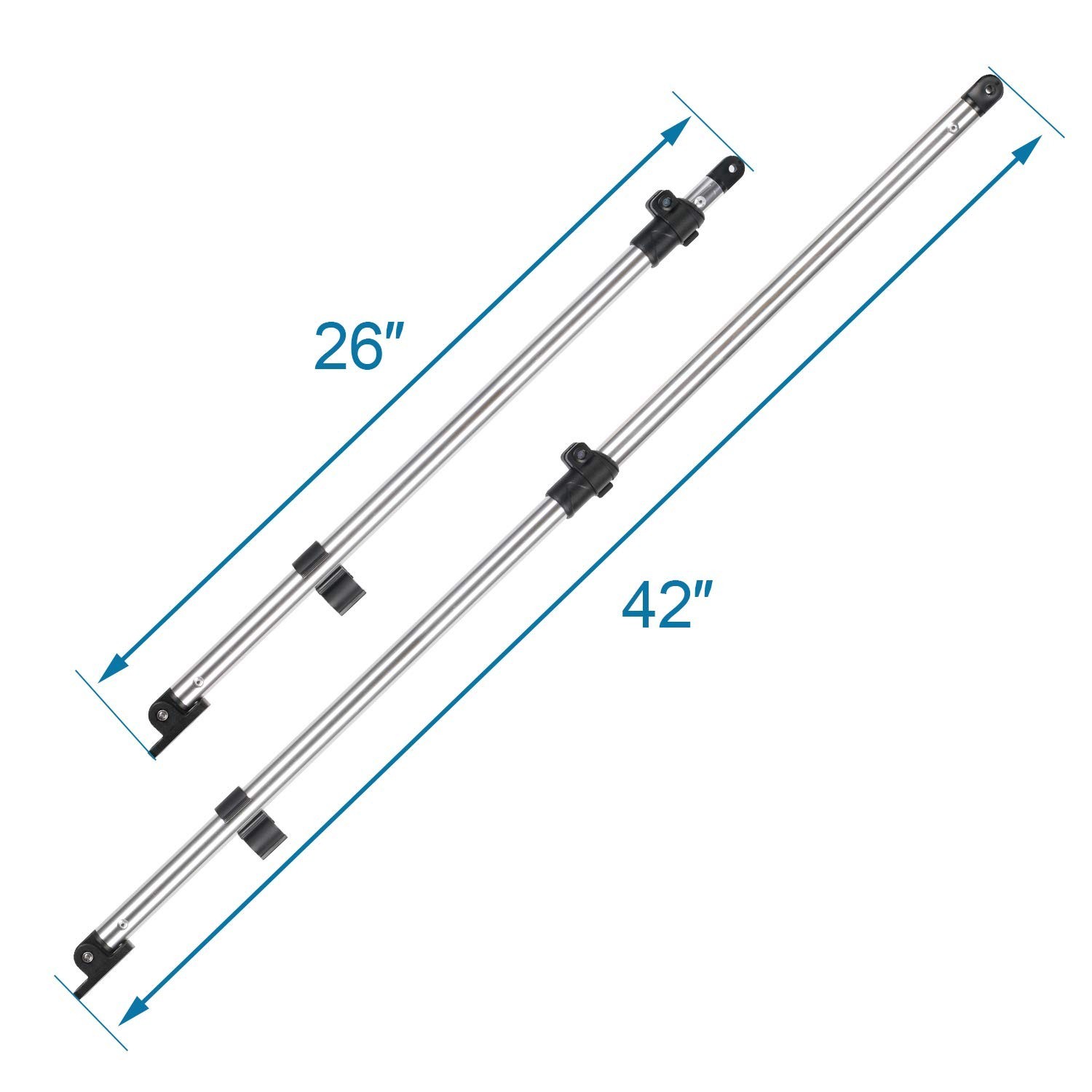 XGEAR Adjustable Bimini Top Rear Support Poles, Universal Fit for 3-4 Bow Bim...