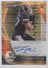 2021 Panini Prizm Draft Picks Orange Pulsar 39/49 Tony Poljan #DPA-TOP Auto 0c9g
