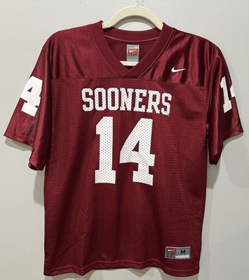Nike Oklahoma Sooners #14 Football Jersey Red NCAA Youth Medium Mesh Team EUC
