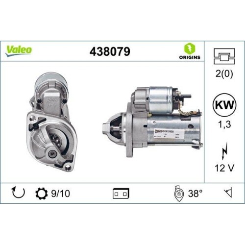Démarreur Valeo 438079 d'origine pour motorisation Mercedes Benz