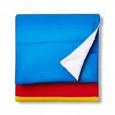 LEGO Color Block Puffer Throw Blanket Blue/Yellow/Red - LEGO x Target Collection