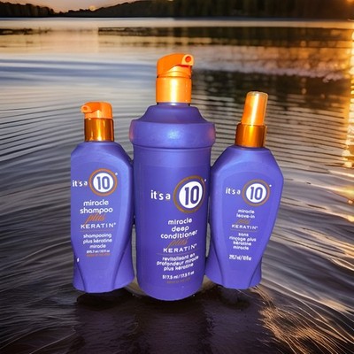 it s a 10 Miracle Hair Care Set Keratin Shampoo Conditioner Leave-In Bundle Lot