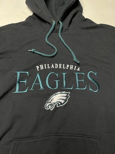 Vintage NFL Philadelphia Eagles Black Sweatshirt Pullover Hoodie Men SZ Medium - Picture 4 of 10