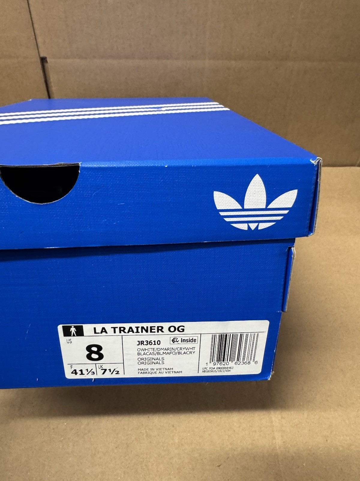 Men's SZ 8 Adidas LA trainer Og Off White/Dark Marine JR3610 thumbnail 8