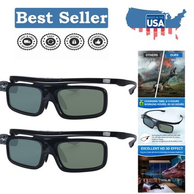 Rechargeable 3D Glasses - Active Shutter, 144Hz Visuals & Easy Operation