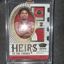 2023-24 Panini Crown Royale - Heirs to the Throne Amen Thompson /25 Mem/RC