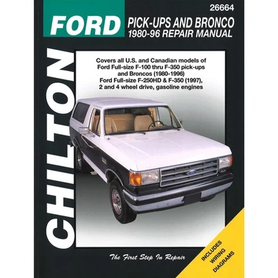 Ford F-250HD F-100 F-350 Bronco Pickup 1980-1996 USA Reparaturhandbuch Chilton - Bild 1 von 4