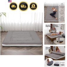 Japanese Floor Futon Mattress Extra Thick Folding Roll Up Bed Topper Mat for ...