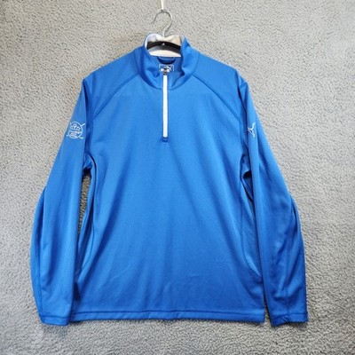 Puma 1/4 Zip Long Sleeve Pullover Shirt Mens Medium Blue Athletic Activewear