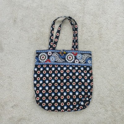 Vera Bradley Beuteltasche Damen Einheitsgröße Blumenmuster gesteppt Baumwolle Indie adrette blaue Tasche