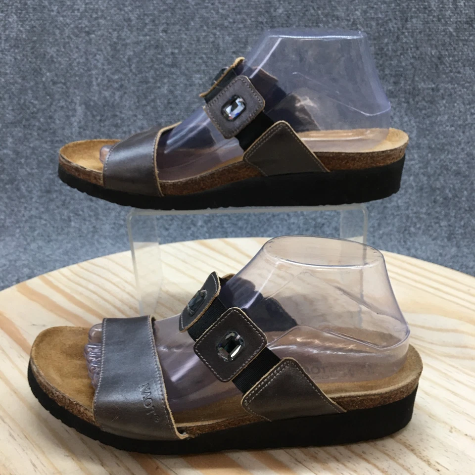 Naot Sandals Womens 41 Ashley Slide Gray Slip On Casual Comfort Open Toe Wedge - Image 2 of 4