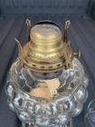 Antique Fishscale, Pattern Glass Oil Kerosene Lamp, #2 Queen Anne Burner — photo 4