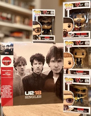 U2 Funko Pop Rocks & LIMITED 2LP TARGET COLORED VINYL Set BONO EDGE ADAM LARRY