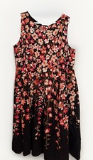 Talbots Women’s Black Pink Cascading Poppy Sleeveless Dress Sz 18W Lined