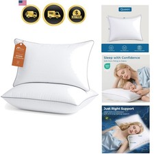 Firm Pillows Queen Size Set of 2, Bed Pillows for Side, Back, and Stomach Sle...